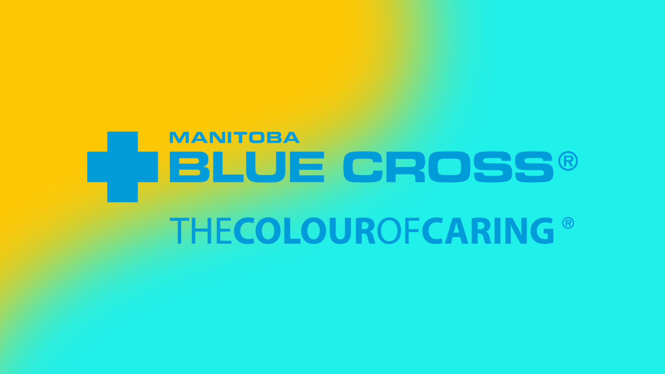 Manitoba Blue Cross Logo with Bike Week Branding The Colour of Caring